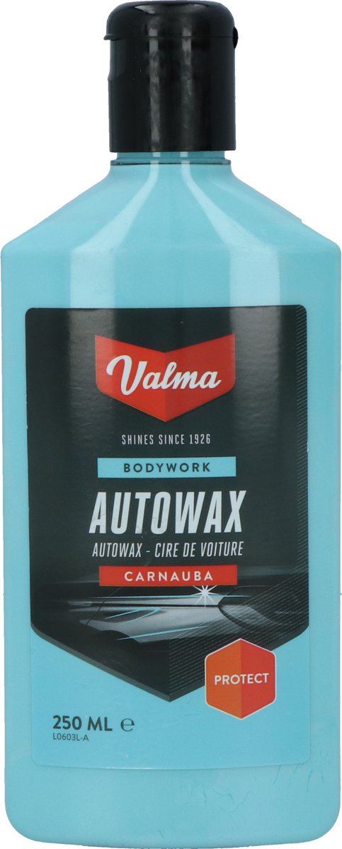 Valma autowax – met carnauba wax - geeft optimale glans – voor auto, caravan, camper of boot - langdurige bescherming tegen alle weersinvloeden – voor alle soorten lak - 250ml
