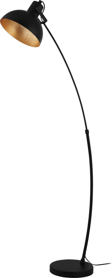 Eglo jaafra vloerlamp - e27 - 158 cm - booglamp - zwart goud