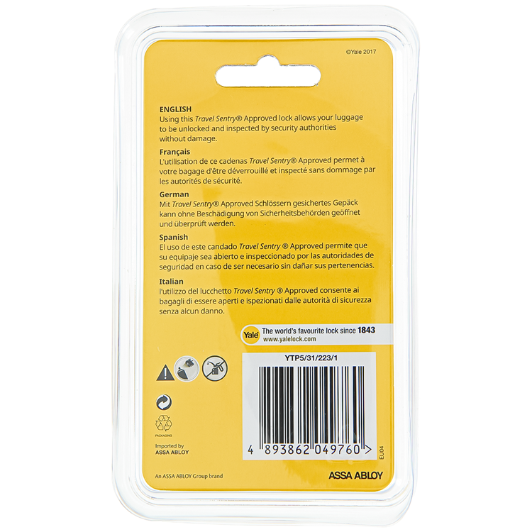 Chargez l'image dans la visionneuse de la galerie, Yale 1060497 - code hangslot tsa zwart | 3 stuks
