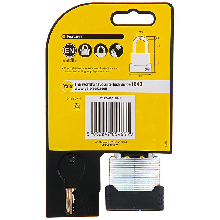 Laden Sie das Bild in Galerie -Viewer, Yale 1060490 - hangslot protector 45mm gelamineerd | 3 stuks
