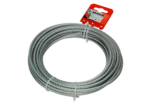 Mack 1015816 - verzinkte staalkabel 6x19 10m 5mm wll 250 kg din en 12385-4 | 5 stuks