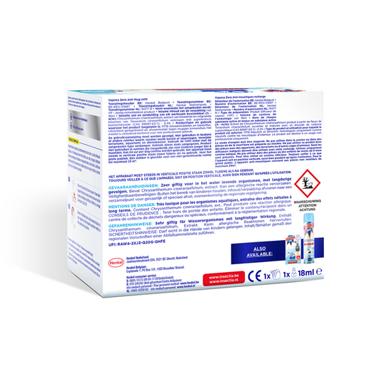 Vapona 1074483 - zero anti muggen elektrisch apparaat | 12 stuks
