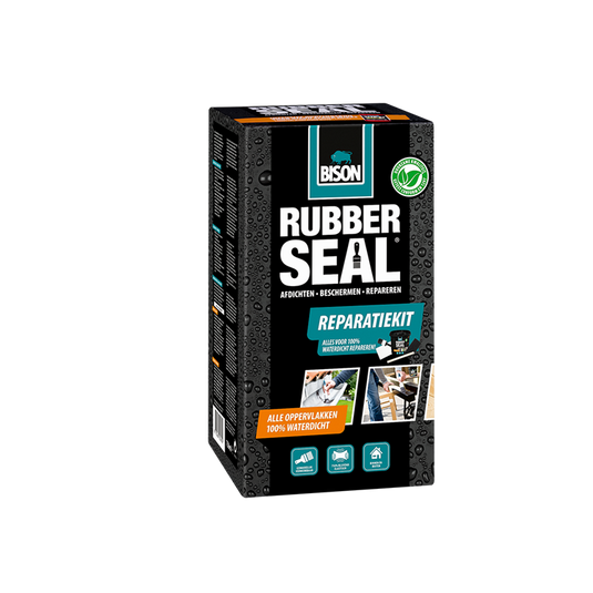 Bison rubber seal reparatiekit - reparatieset met coating op rubberbasis voor het afdichten, dakgoot repareren, waterdicht maken, beschermen en repareren, binnen en buiten, 750ml pot