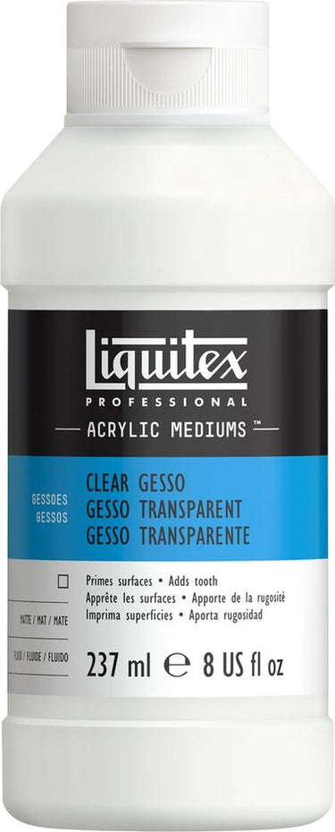 Liquitex 7608 professional clear gesso 237 ml – transparante acrylgrond voor canvas mixed media - transparent gesso