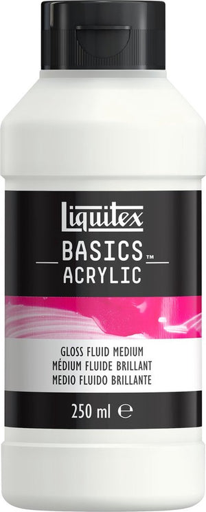 Liquitex 8870302 basics gloss fluid medium 250 ml – vloeibaar acrylmedium, glanzend transparant