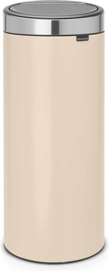 Brabantia touch bin prullenbak - 30 liter - soft beige matt steel fpp deksel