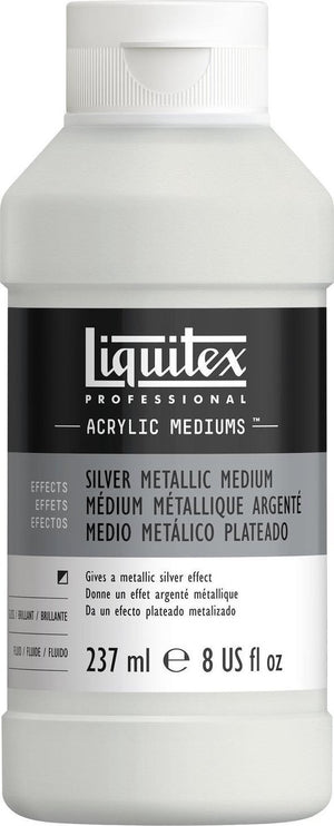 Liquitex metallic 8508 silver medium 237 ml – acrylmedium met zilvereffect, lichtvast mengbaar - acrylic additive