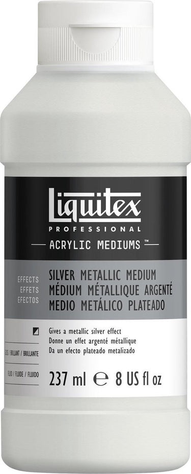 Liquitex metallic 8508 silver medium 237 ml – acrylmedium met zilvereffect, lichtvast mengbaar - acrylic additive