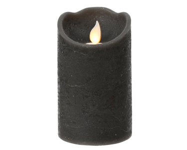 Lumineo led waving kaars wax antraciet h12,5cm