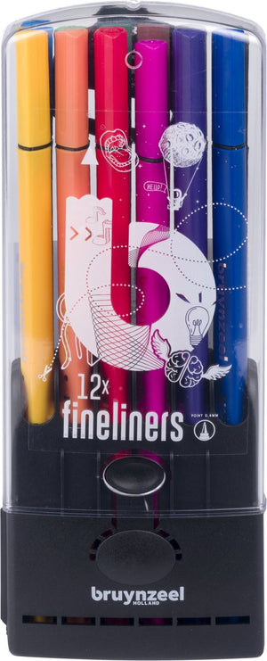 Bruynzeel teens 12 fineliners met driekantige grip