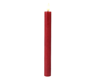 Lumineo led dinerkaarsen met flikkerende vlam rood dia.2x24,5cm was met 6 uur timer