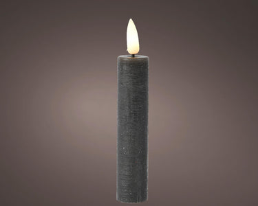 Lumineo led dinerkaarsen met flikkerende vlam grijs dia2x16cm was met 6 uur timer