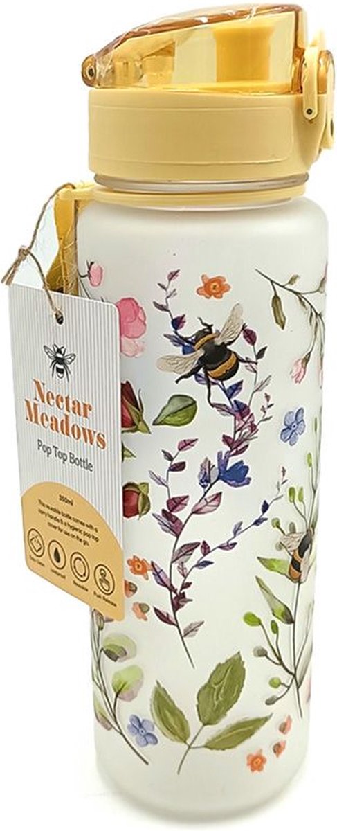 Puckator the nectar meadows bij bij pop top 600ml breukbestendige drinkfles