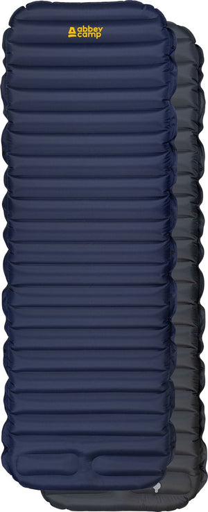 Abbey camp opblaasbare slaapmaat - 195 x 70 x 9 cm - blauw grijs