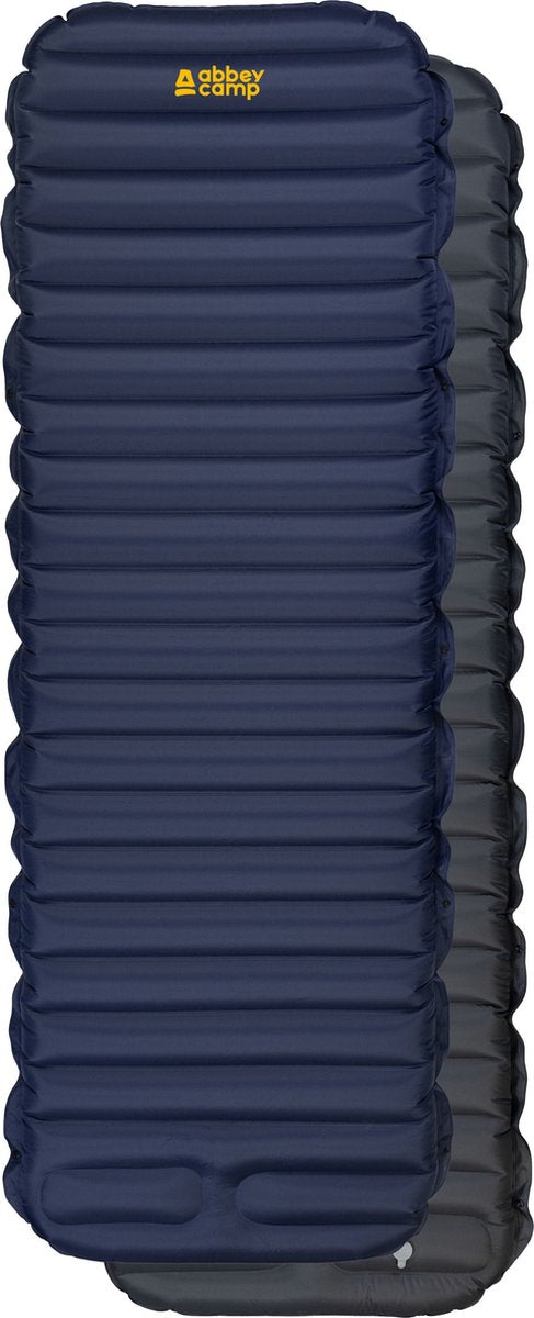 Abbey camp opblaasbare slaapmaat - 195 x 70 x 9 cm - blauw grijs