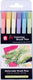 Sakura koi colouring brush pen set pastel, 6 kleuren