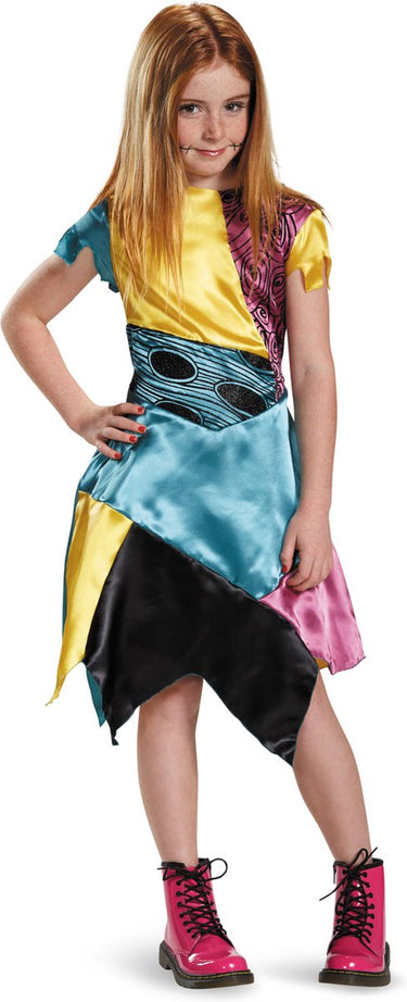 Disguise disney - nightmare before kerstmis, sally jurk classic, maat m (7-8 jaar), meisjes