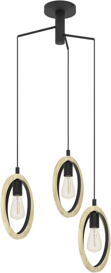 Eglo basildon hanglamp - e27 - ø 61,5 cm - zwart bruin