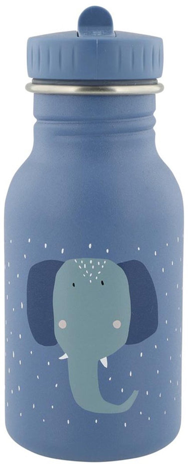 Trixie drinkfles - mrs. elephant - rvs waterfles voor kinderen - 350ml - lekvrije fles - blauw
