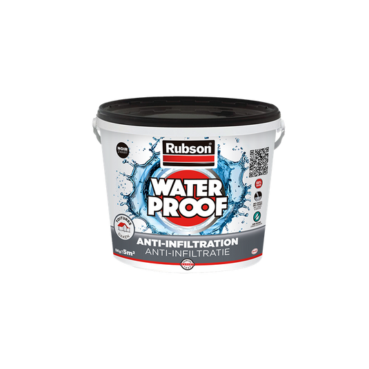 Rubson anti - infiltratie zwart 5kg | daken, funderingen en ingegraven materialen coating | silicone technologie gebaseerd voor maximale elasticiteit | duurzame coating en uv-bestendig | langdurige bescherming tegen vocht.