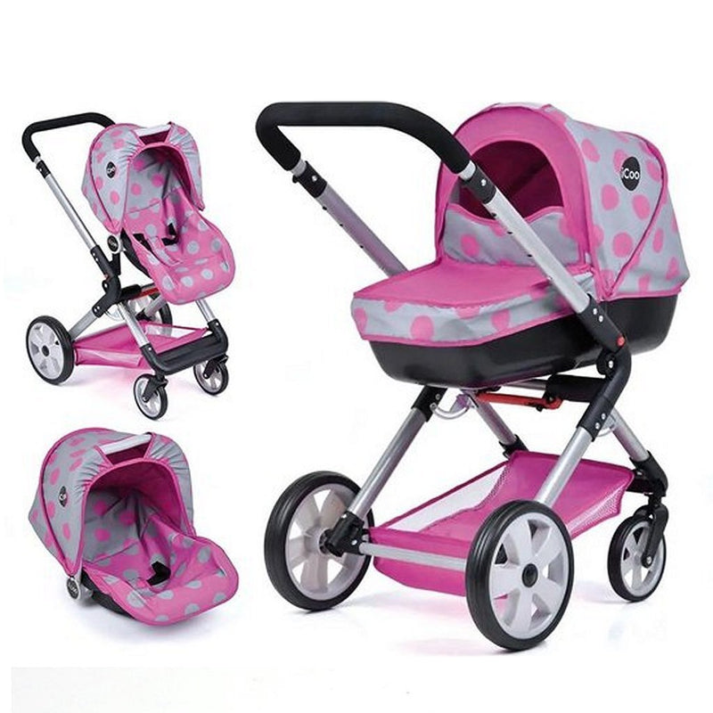 Load image into Gallery viewer, Basic icoo 4in1 manhatten poppenwandelwagen roze zwart
