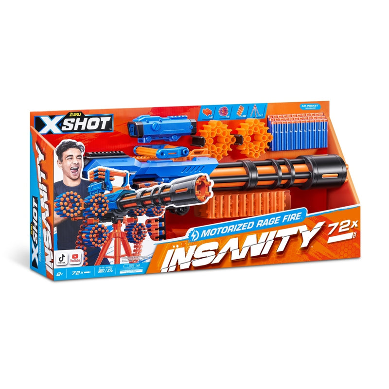 Load image into Gallery viewer, Zuru zuru x-shot insanity motorized rage fire blaster + 72 darts
