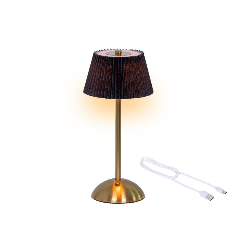 Afbeelding laden in galerijviewer, Lumineo tafellamp oplaadbaar met led zwart goud ã˜15xh30,5cm
