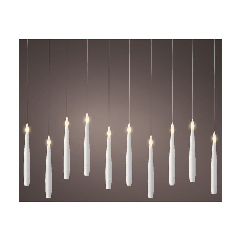 Afbeelding laden in galerijviewer, Lumineo led floating candles 10-delig wit met afstands bediening ã˜1,5xh15cm warm wit
