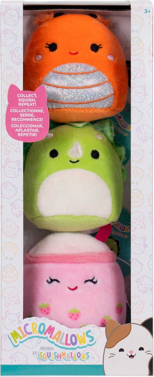 Squishmallows knuffel pluche - micromallows mony, tristan, victoria - 3dlg.