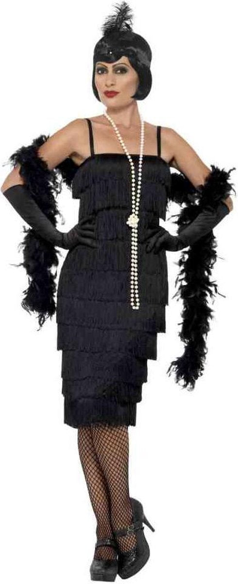 Smiffys - flapper kostuum - l - zwart