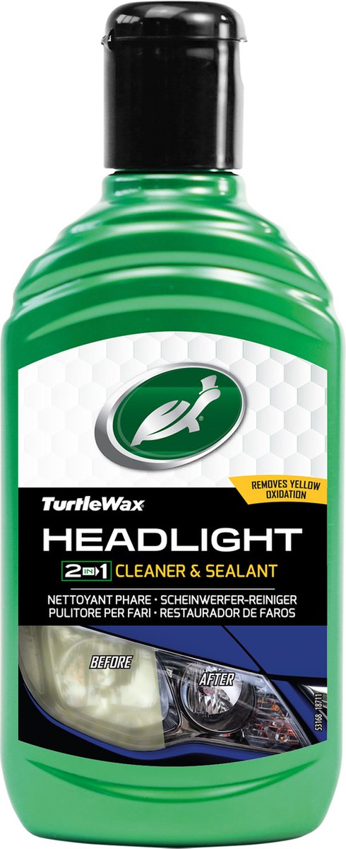 Turtle wax headlight cleaner sealant – herstelt doffe koplampen – verbetert lichtopbrengst – beschermt tegen vergeling - 300ml