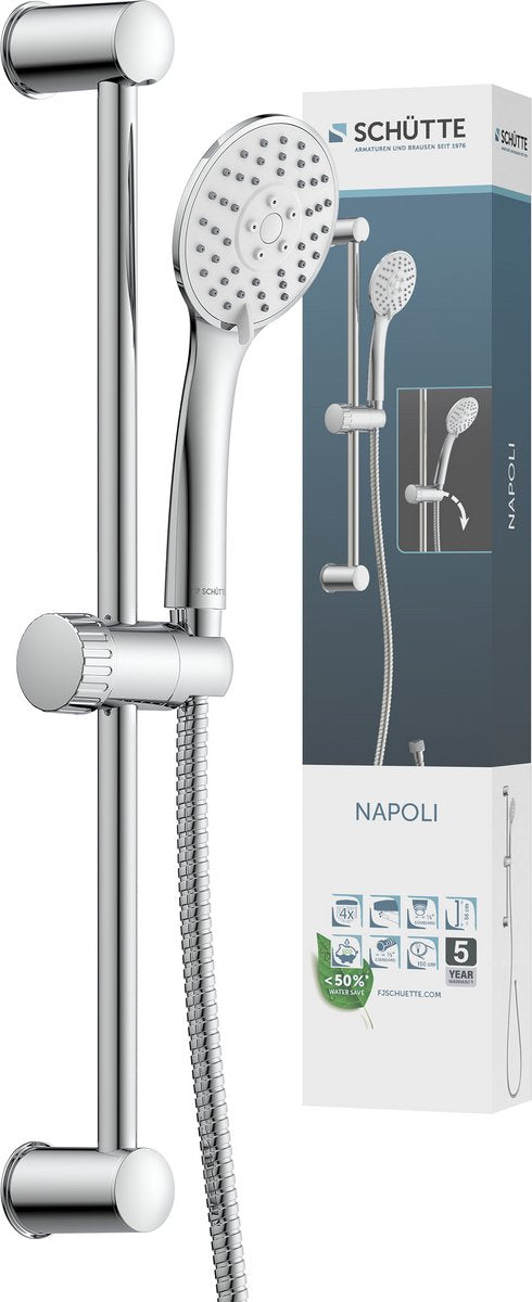 Schütte napoli doucheset met handdouche - 60 cm glijstang - 3 standen - chroom