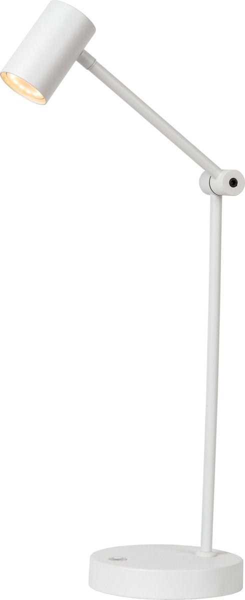 Lucide tipik - oplaadbare bureaulamp - accu batterij - led 3 stepdim - 1x3w 2700k - wit