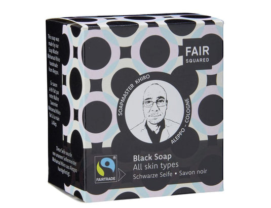 Fair squared zeepblok - black soap