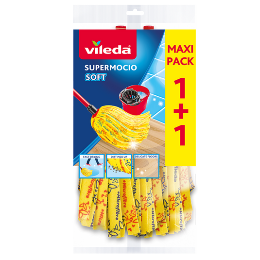 Vileda supermocio soft microvezel-mop 2 stuks