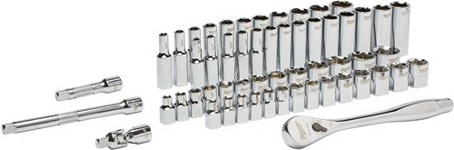 Load image into Gallery viewer, Milwaukee accessoires 3 8” ratel en doppenset | metrisch | 56-delig - 4932464946
