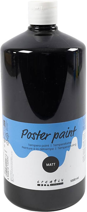 Creativ company acrylverf zwart zwart schoolverf | hobbyverf | zwarte acrylic verf | mat | 1000 ml | 1 stuk