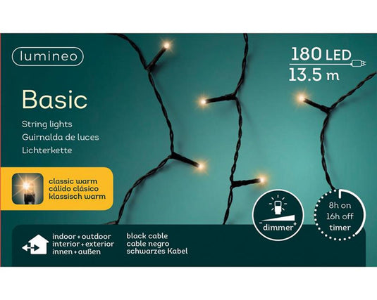 Lumineo kerstverlichting basic 180l classicwarm