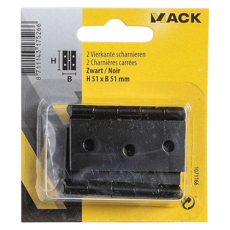 Chargez l'image dans la visionneuse de la galerie, Mack 1071166 - 2 vierkante scharnieren zwart h 51 x b 51 mm | 5 stuks
