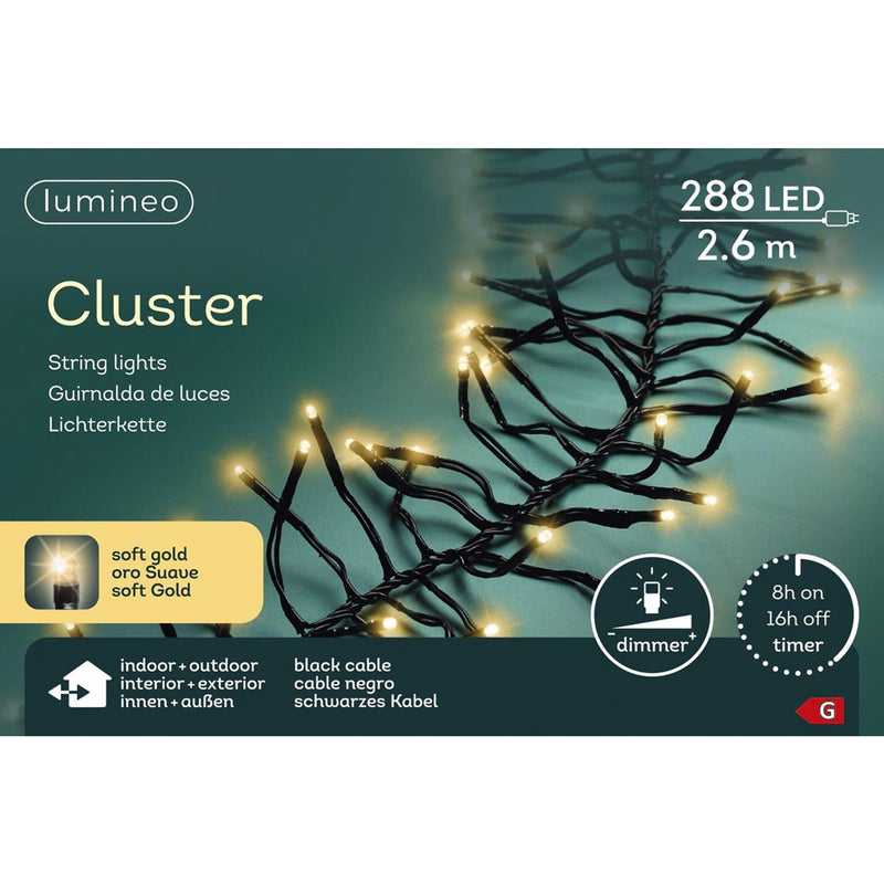 Load image into Gallery viewer, Lumineo kerstverlichting cluster 288led softgold
