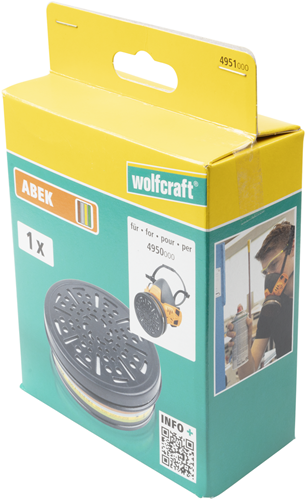 Wolfcraft - halfgelaatsmasker verwisselbaar luchtfilter abek - filter - 4951000