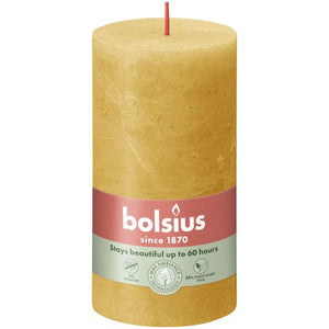 Bolsius rustiek stompkaars honey yellow ø68x130 mm 60 uur (4 stuks)