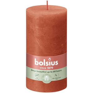 Bolsius rustiek stompkaars earthy orange ø68×130 mm 60 uur (4 stuks)