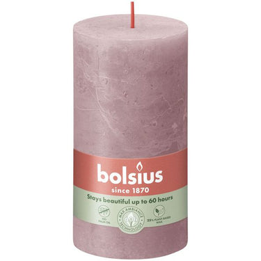 Bolsius rustiek stompkaars ash rose ø68x130 mm 60 uur (4 stuks)