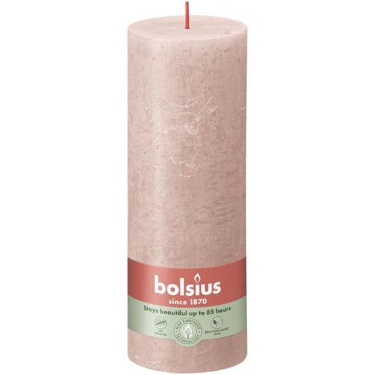 Bolsius rustiek stompkaars misty pink ø68x190 mm 85 uur (4 stuks)