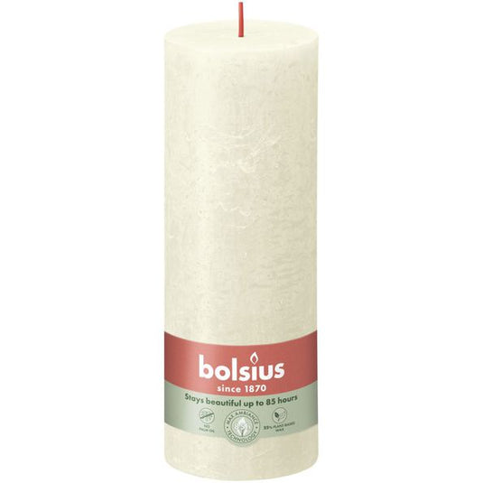 Bolsius rustiek stompkaars 190 68 soft pearl a4