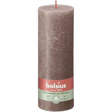 Bolsius rustiek stompkaars rustic taupe ø68x190 mm 85 uur (4 stuks)