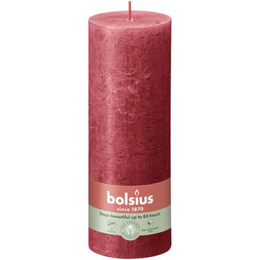Bolsius rustiek stompkaars delicate red ø68x190 mm 85 uur (4 stuks)