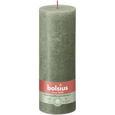 Bolsius rustiek stompkaars fresh olive ø68x190 mm 85 uur (4 stuks)