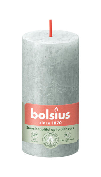 Bolsius rustiek stompkaars jade green ø50x100 mm 30 uur (8 stuks)